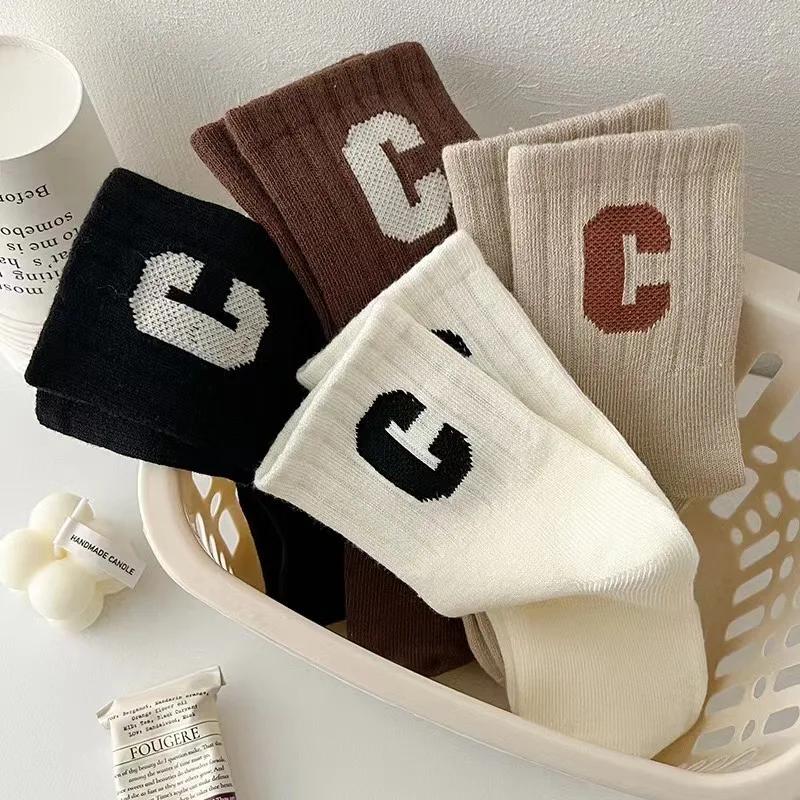 

4 пары/лот осенне-зимние эластичные простые детские носки корейские хлопковые однотонные носки с буквами алфавита для мальчиков и девочек XL разноцветный