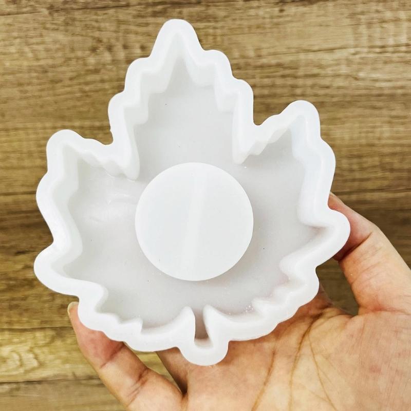 2Pcs Leaf Shaped Silicone Molds for Epoxy Resin Silicone Candle Holder Molds for Candle Stand Tealight Holder Decoration