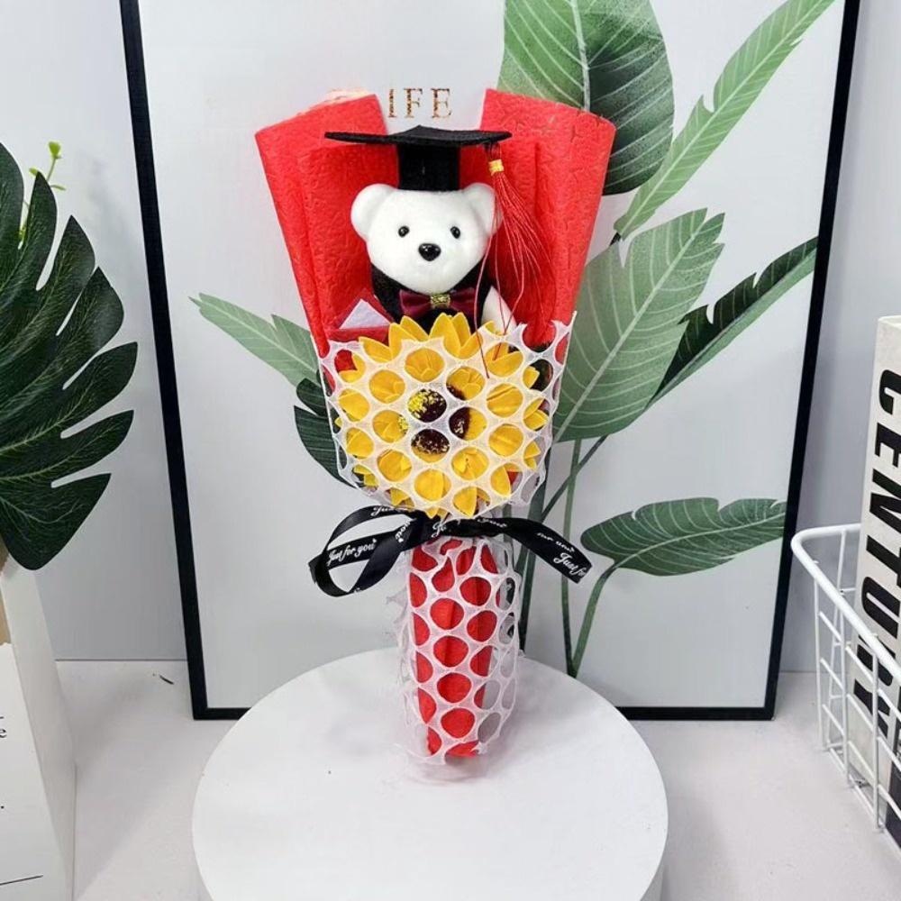 Dekoration Sonnenblumen Bär Strauß Plüsch Süßer Bär Strauß Neues Plüschtier Sträuße Abschlussgeschenk