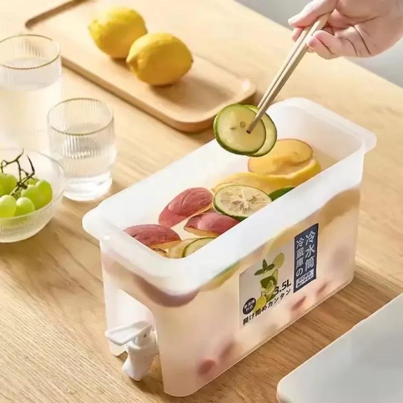 Lebensmittelechter Kaltwasserkessel Manueller Getränkespender mit Zapfhahn Kaltwasserkrug Wasserkrug Großes Fassungsvermögen Küchenzubehör