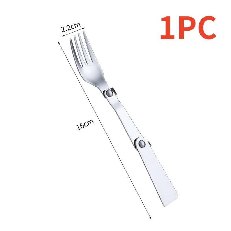 3PCS 304 Stainless Steel Folding Spoon Creative Gift Tableware Outdoor Portable Three Fold Spoon Fork Travel Folding Spoon