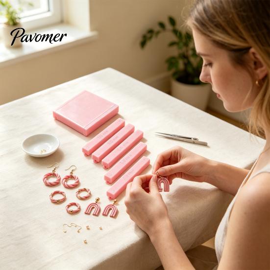 Professional Clay Jewelry Equipment Polymer Bead Roller & Snake Maker Tool, 6 Sizes Earring Craft Kits Strip Hoop for DIY Making Accessories