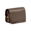 Coach IDOL 21 Gold Logo Logo Chain Magnetic Buckle Closure Flap Cow Leather Messenger Bag Hand Shoulder Bag Small Size Women's Dark Stone Gray