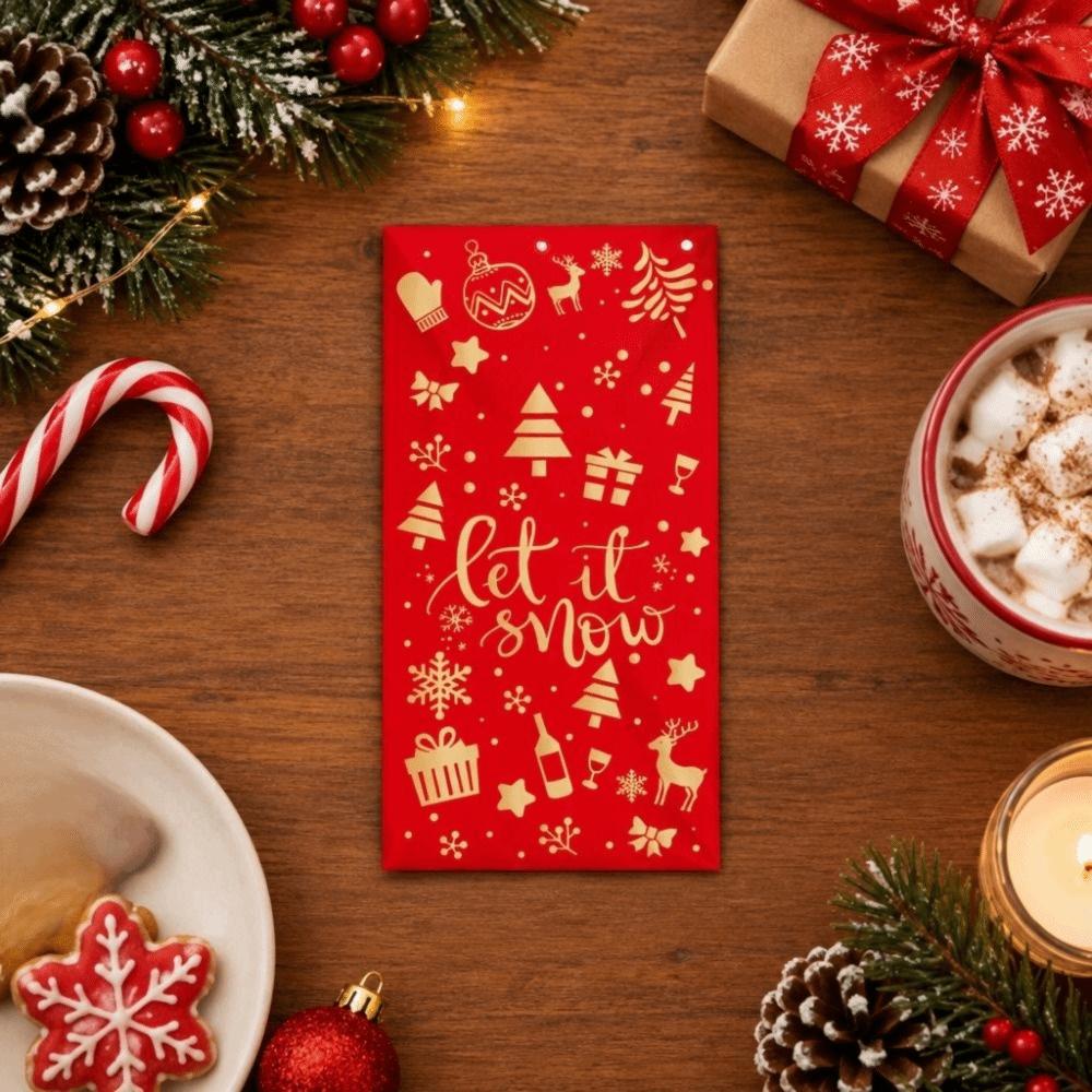 6PCS Hot-stamped Xmas Currency Envelopes Xmas Tree Pattern Christmas Gift Red Packets  New Year