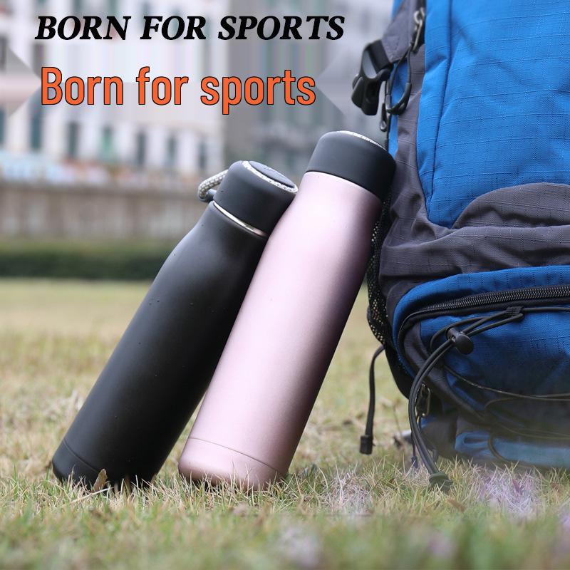Large Capacity Stainless Steel Insulated Water Bottle - Portable Thermos Cup for Fitness & Outdoor Sports