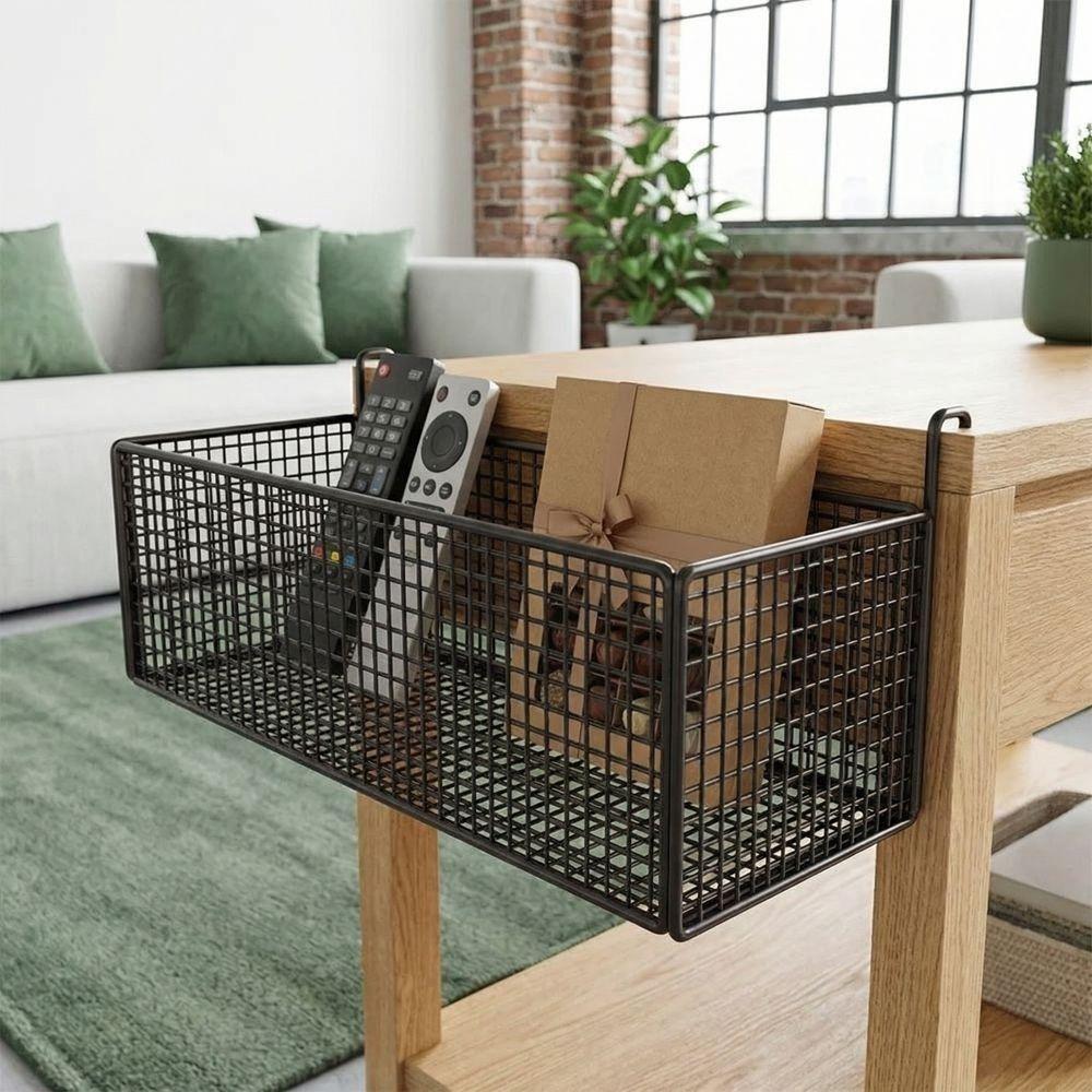 No Drill Space-Saving Shelf Hollow Door Bedroom Organizer Simple Bedside Hanging Basket  Bedroom