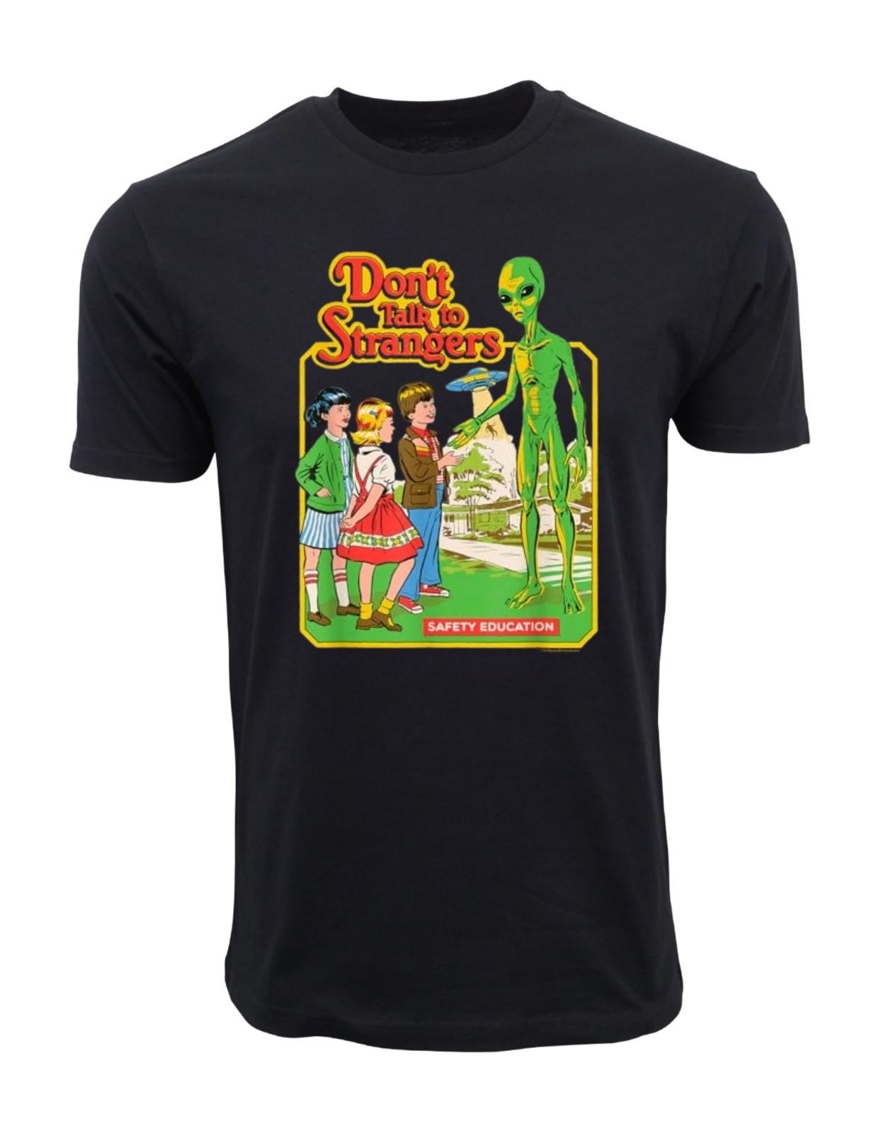 Dont Talk to Strangers Alien Retro Dark Humor T-Shirt XXXXL