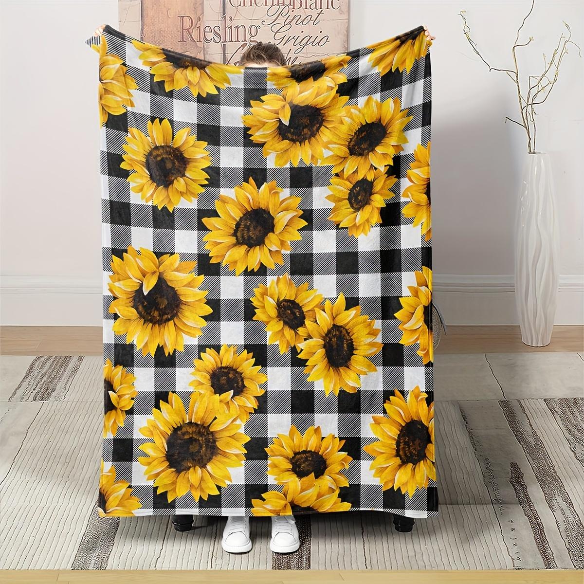 

Sunflower Gift Small Blanket Soft Comfortable Sofa Blanket Air Conditioner Blanket All-Season Flannel Blanket Home Decoration 30x40in