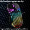 RGB Luminous Gaming Mouse with Wireless Hollow Honeycomb Design, Lightweight and TYPE-C Wired Charging.