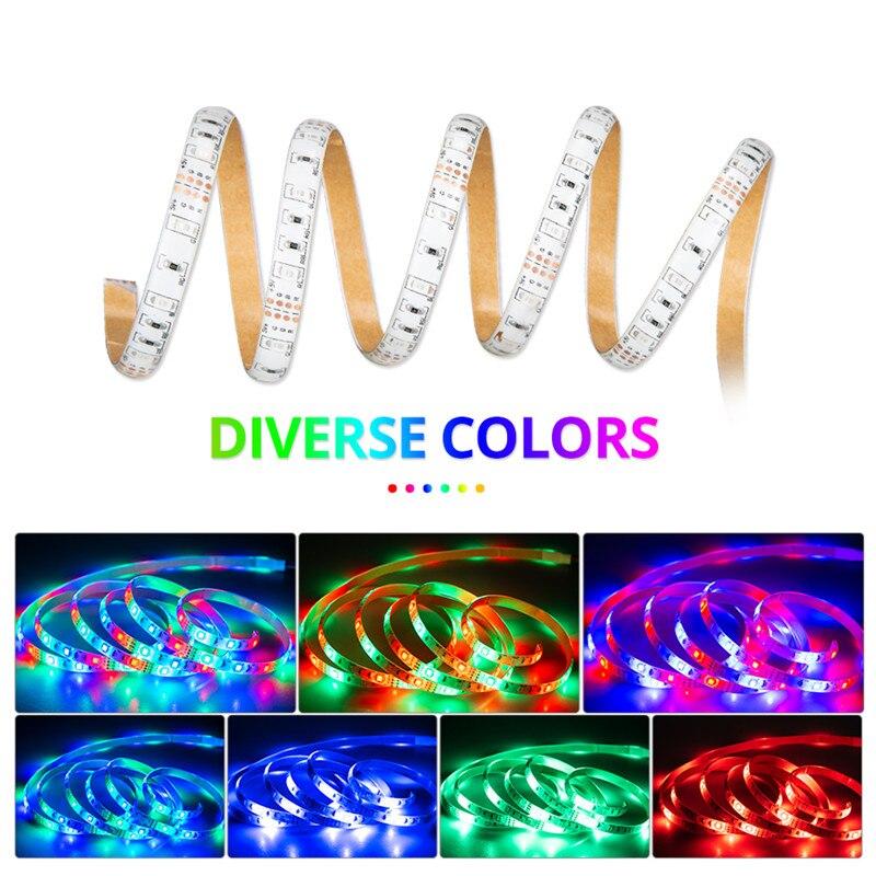 3M USB RGB LED Strip Light 60Leds 5V SMD2835 Bluetooth Control Flexible Strip Lamp For Bedroom Computer TV Backlight