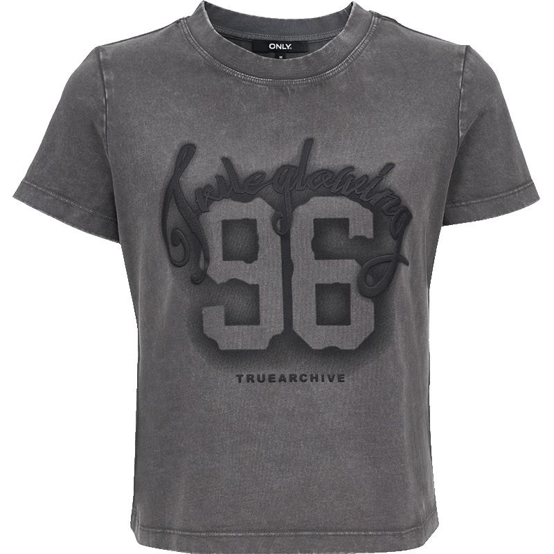 ONLY Women s Distressed Numeric Print T-shirt S