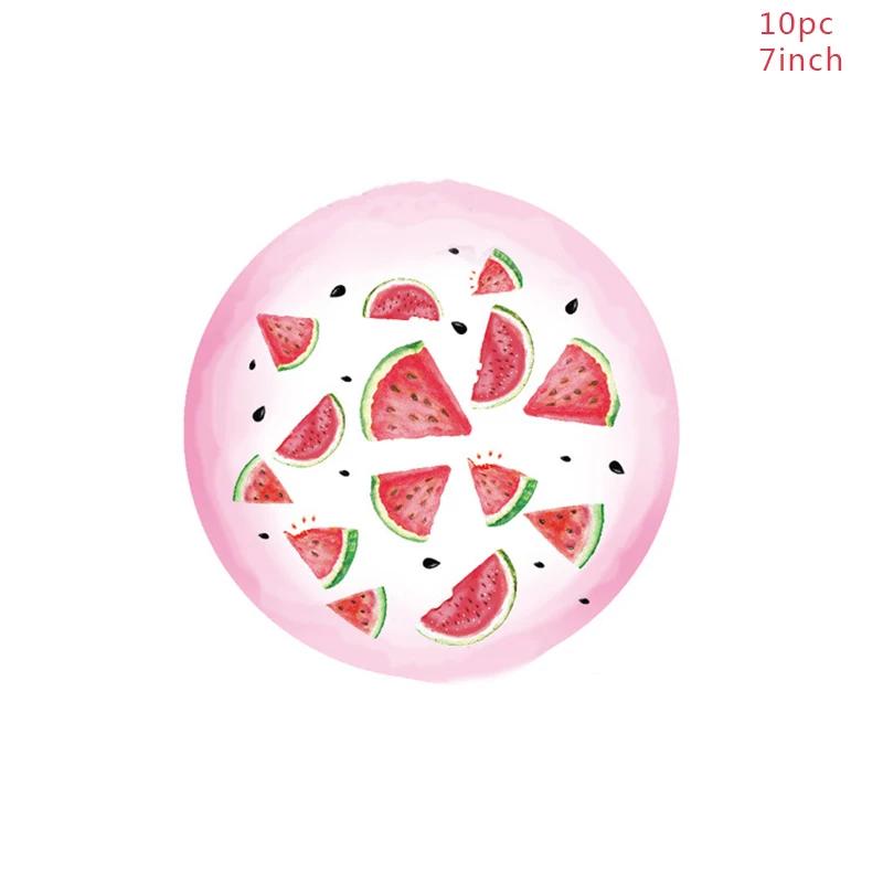 Pink Watermelon Birthday Disposable Tableware Fruit Watermelon Plates Napkins Cups Tablecloth Girls Happy Birthday Party Decor
