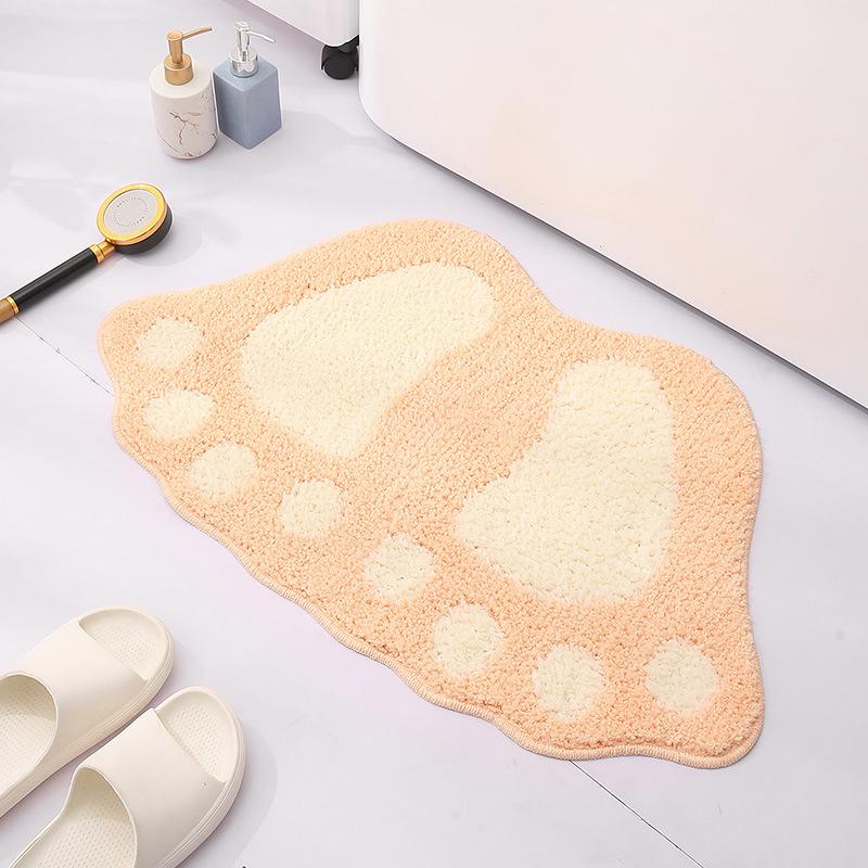 Cartoon Foot Shaped Toilet Mat Absorbent Non-Slip Mats Comfortable Resistant Carpet Washable Household Door Pads Nordic Style Thickened Bathroom Mat