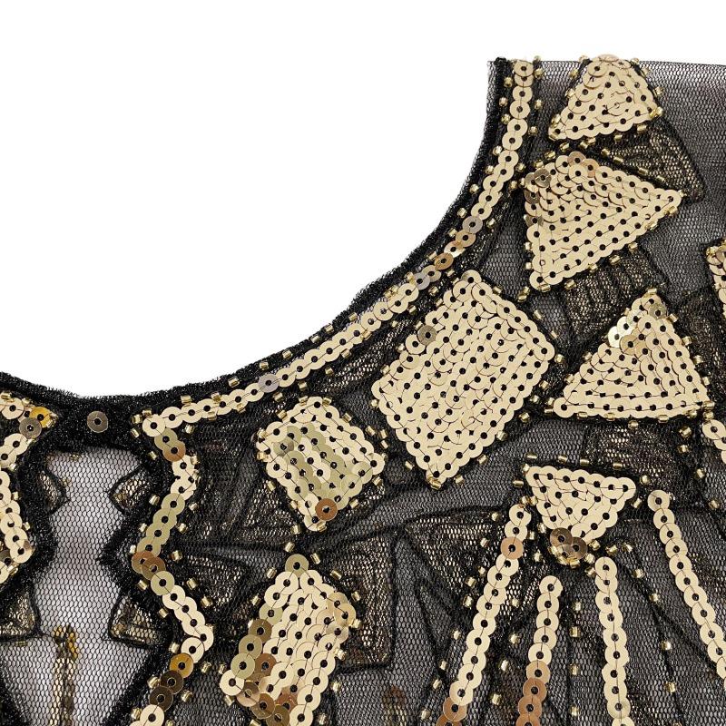 Vintage paljettkappa aftonklänning: Stickad kofta sjal för kvinnor