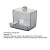 Storage Box with Bamboo Lid Dustproof Moisture Resistant Clear Acrylic Container Cotton Swabs Dental Floss Jewelry Organizer