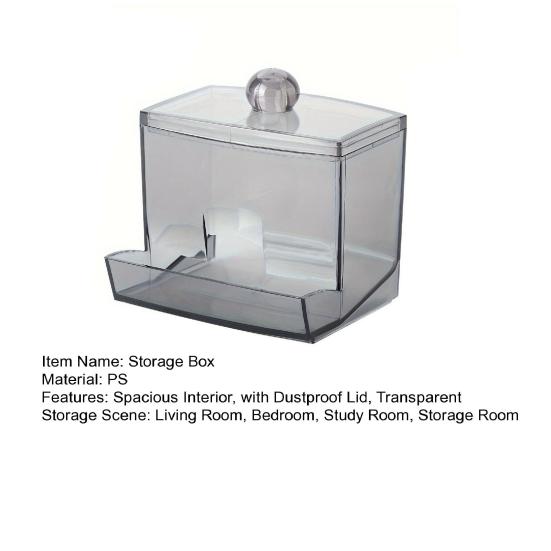 Storage Box with Bamboo Lid Dustproof Moisture Resistant Clear Acrylic Container Cotton Swabs Dental Floss Jewelry Organizer