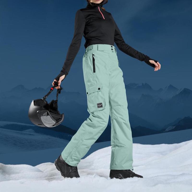 Women's Windproof Waterproof Ski Pants - Thickened, Warm, Professional for Single/Double Board Skiing