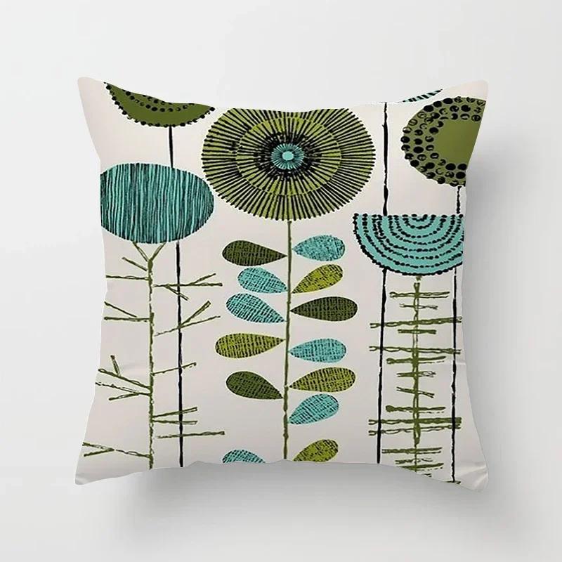 Multicolored Geometric Patterns Double-sided Printed Pillow Cover Short Plush Suitable Living Rooms Sofas Throw Cushion Cover