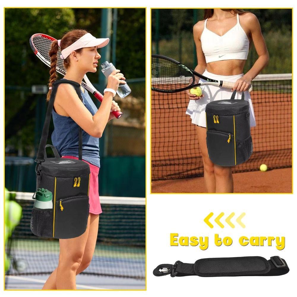 Two Way Zippers Tennis Storage Bag Shoulder Strap Tennis Balls Holder Bag  Baseball Bag