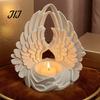 Healing Room Decoration 3D Printed Angel Wings Tealight Candle Holder, Wing Shape Candlestick, Minimalist Desk Accessory Romantic Ornament for Bedroom