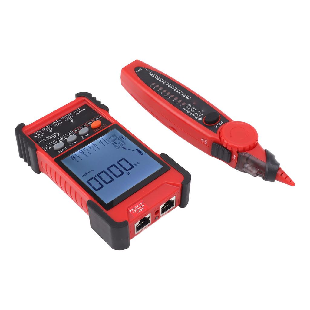 2 In 1 Network Cable Tester Digital Multimeter LCD Screen Network Wire Finder Kit for Metal Cable