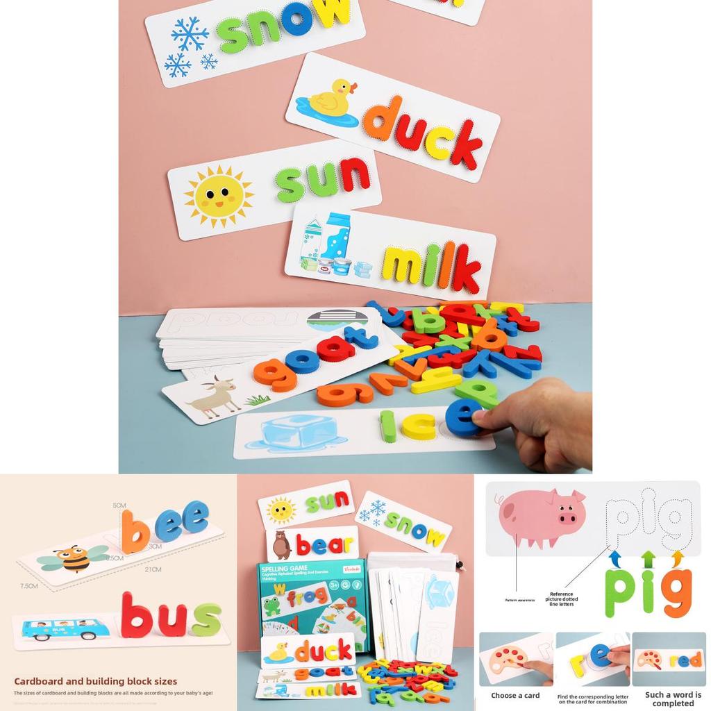 Wooden Alphabet Puzzle For Kids Educational Toy With Word Building For Preschool Learning