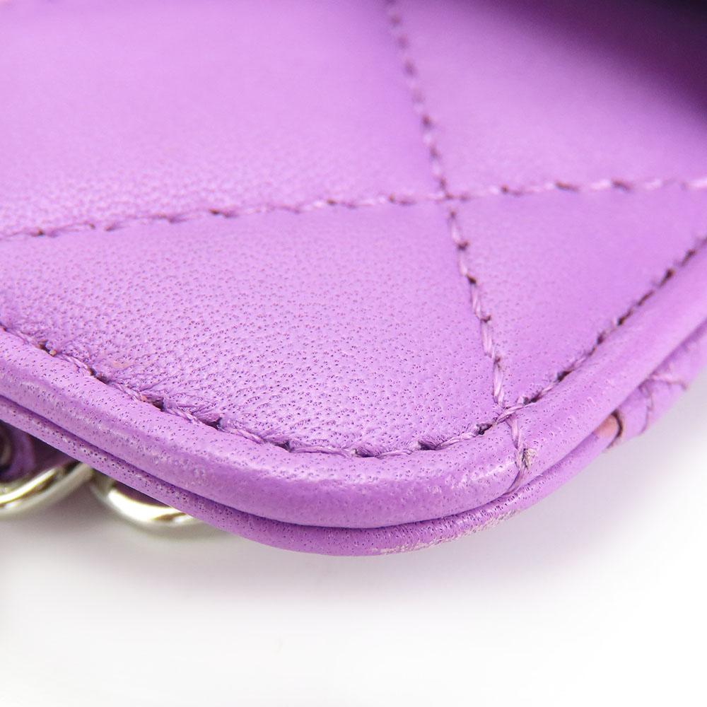 Used CHANEL Shoulder Bag Matrasse lambskin Purple Phone case