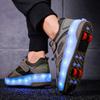 Kid's Luminous Sneakers Led Light Shoes Children's /Boys /Girls USB Charging Glowing Wheels Parkour Roller Skate Shoes
