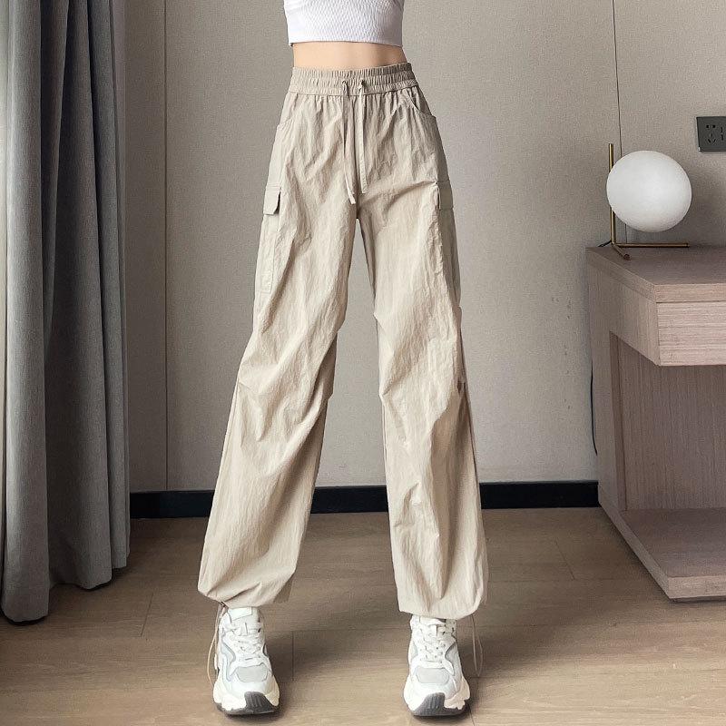 2024 Damen Schnelltrocknendes Freizeit-Sportbekleidungsset: Morgenlauf- & Yoga-Top mit lockeren Cargohosen