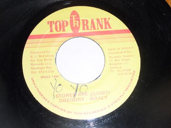 

7-дюймовая пластинка GREGORY ISAACS Магазины закрыты NONE Top Rank 1991 Ямайка Регги Ска Даб Б/у
