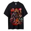T-shirt Demon Slayer Uomo Cotone Puro Casual Girocollo Manica Corta Abbigliamento Estivo Sportivo Casual Top a Manica Corta