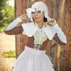 3 Pcs Colonial Apron Pilgrim Costume Set Colonial Costume Set White Mobs Caps Half Apron for Girl Maid Costume Cosplay