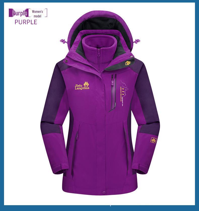 Jack Wolfskin Jie Lu 3'ü 1 Arada Fırtına Ceketi: Erkek ve Kadınlar İçin Polar Astarlı Sonbahar/Kış Dış Mekan Çift Ceketi.
