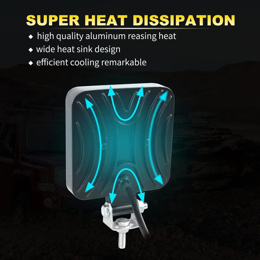 12V 24V LED Work Light Spotlights Driving Auxiliary lamp for Jeep Truck Tractor Offroad 4x4 ATV Boat Auto Barra Led Headlight