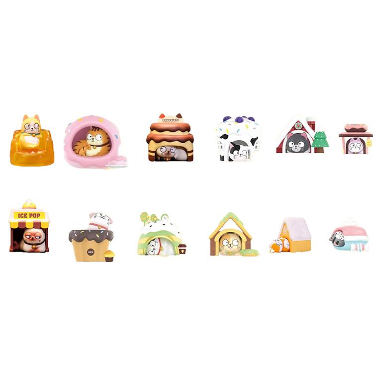New POP MART Pop Mart IP Fish Meow Dessert Bed Collection Mystery Boxes Single Mystery Box/Full Box 12 Pcs 201000207