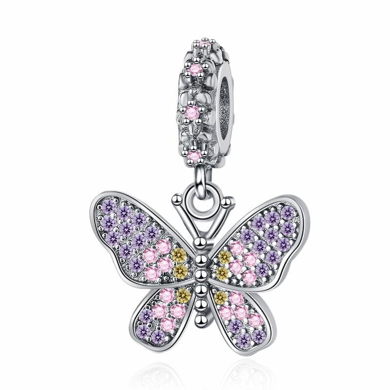Original Early Spring Butterfly Charms Pendant Copper Fit Bracelet Trinket Necklace For Women Jewelry Making Party Gift