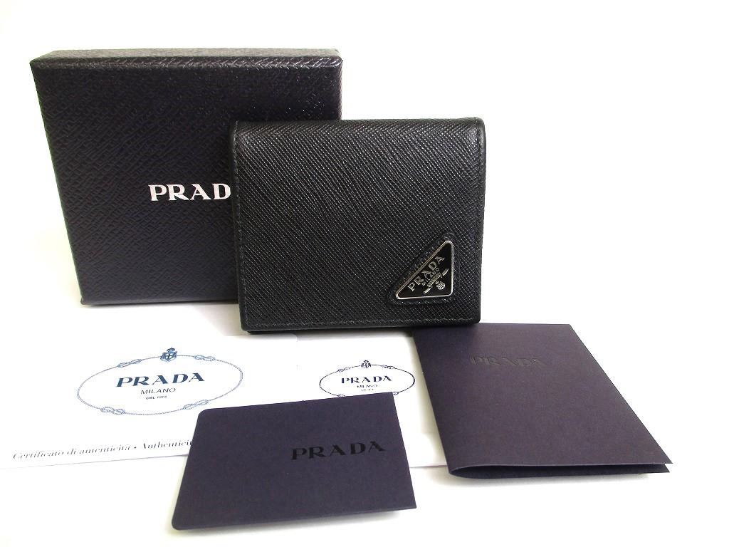 

Authentic PRADA Saffiano Black Leather Coin Case Purse #a614 Refurbished