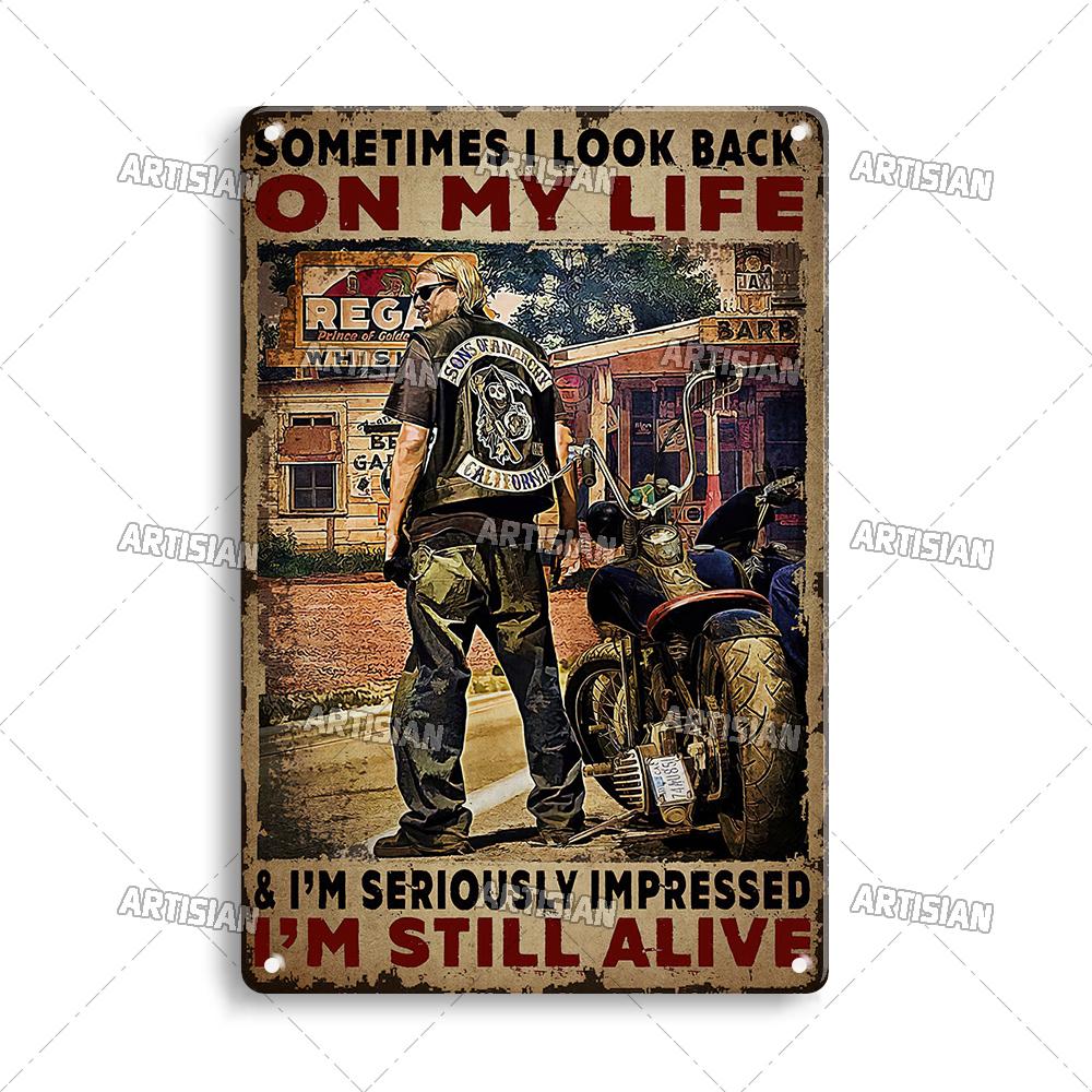 Artisian Motorcycle Metal Poster Motorbike Tin Plaque Racing Riding Decorative Plate Wall Decor Garage Bar Pub Club Hotel Cafe