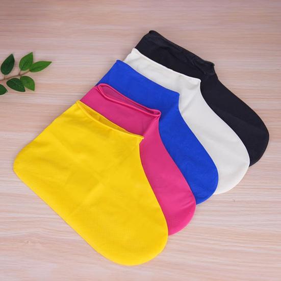 1 Pair Waterproof Shoe Cover Outdoor Non-slip Overshoes Galoshes Reusable Foldable Rain Boot Shoes Protector Cover for Men Women
