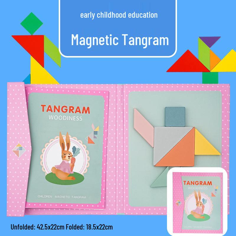 Portable Magnetic Tangram Puzzle Set for Kids - Educational Building Blocks for Early Learning