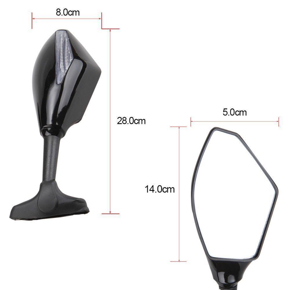 Carbon LED Integrated Turn Signal Mirrors For Yamaha YZF R1 R6 FZ1 FZ6 600R R3 – Smoke Lens - View #2