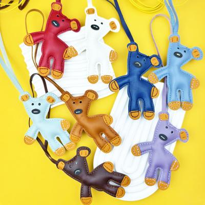 Spot Bean Bear Bag Pendant Leather Car Keychain Lanyard Bear Clothing Accessories