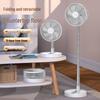 Portable Rechargeable Telescopic Floor Fan: Silent, Oscillating, and Compact for Home or Office Use