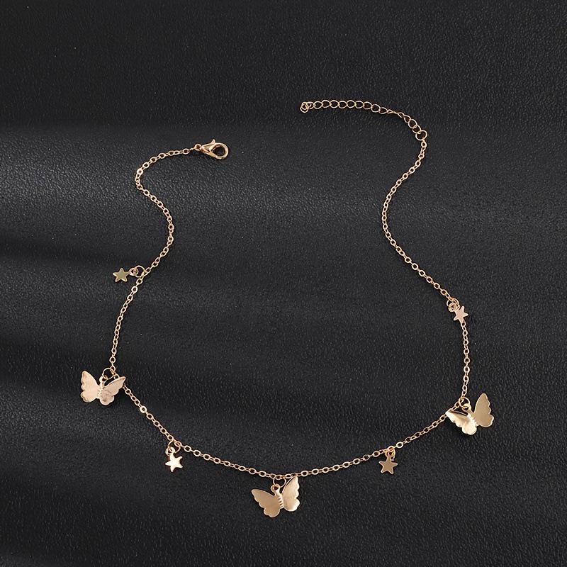 Korean Style Butterfly & Star Necklace for Women
