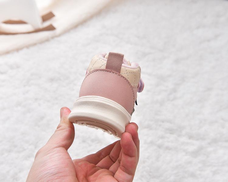 Winter Kids' Plus Velvet Mid-Top Sneakers: Warm Cotton Sports Shoes for Boys and Girls