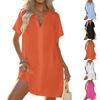 Fashionable Women's V-neck Casual Short Sleeved Swimming Summer Beach Cover Shirt