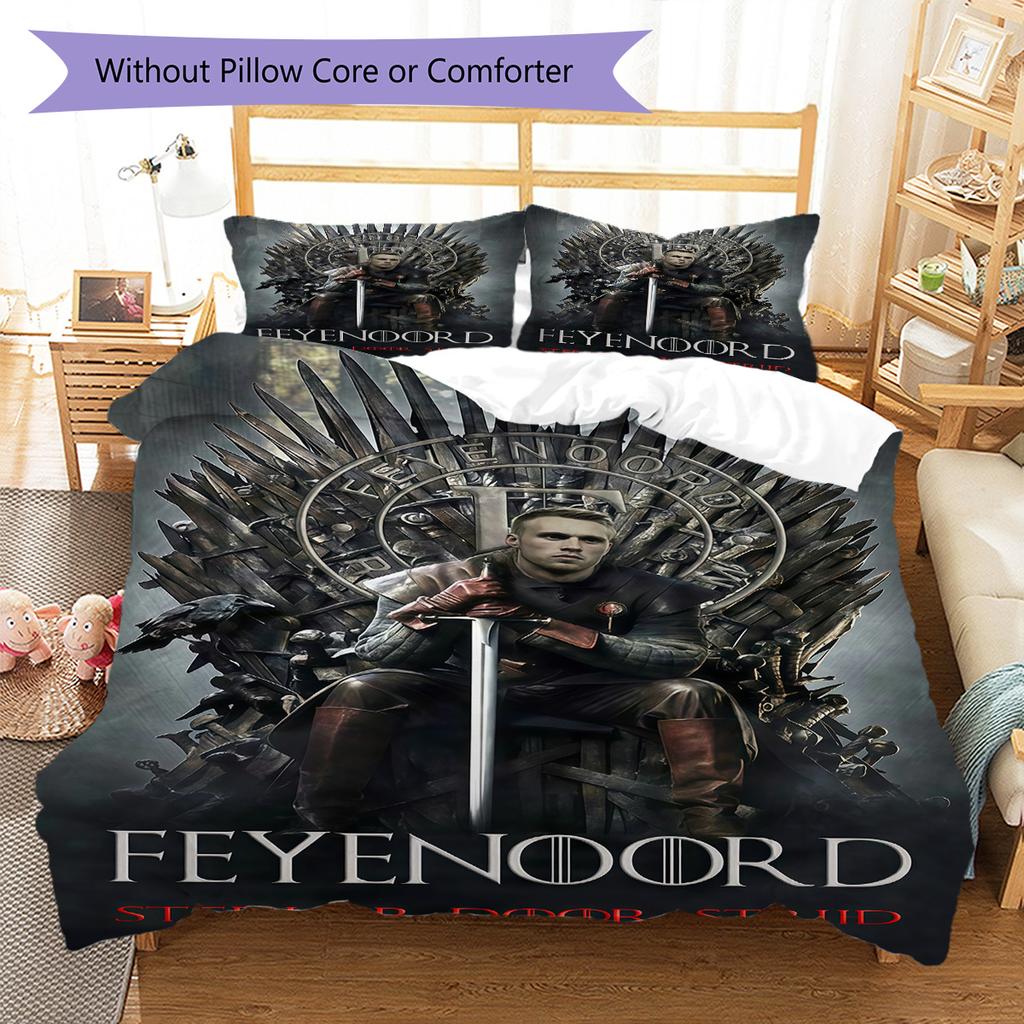 Feyenoord Rotterdam  Pattern Bedding Quilt Set Quilt Cover Pillowcase Home Decoration Birthday Gift (1 * Duvet Cover + 2 * Pillowcase, Without Core)