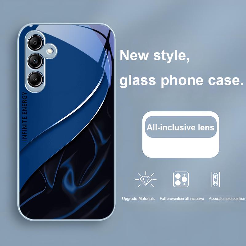 Glass Phone Case For Samsung Galaxy A01 A02 A03 Core A04 A14 4G 13 54 34 31 20 25 23 22 5G S21 Ultra S20 Smooth Rose Red