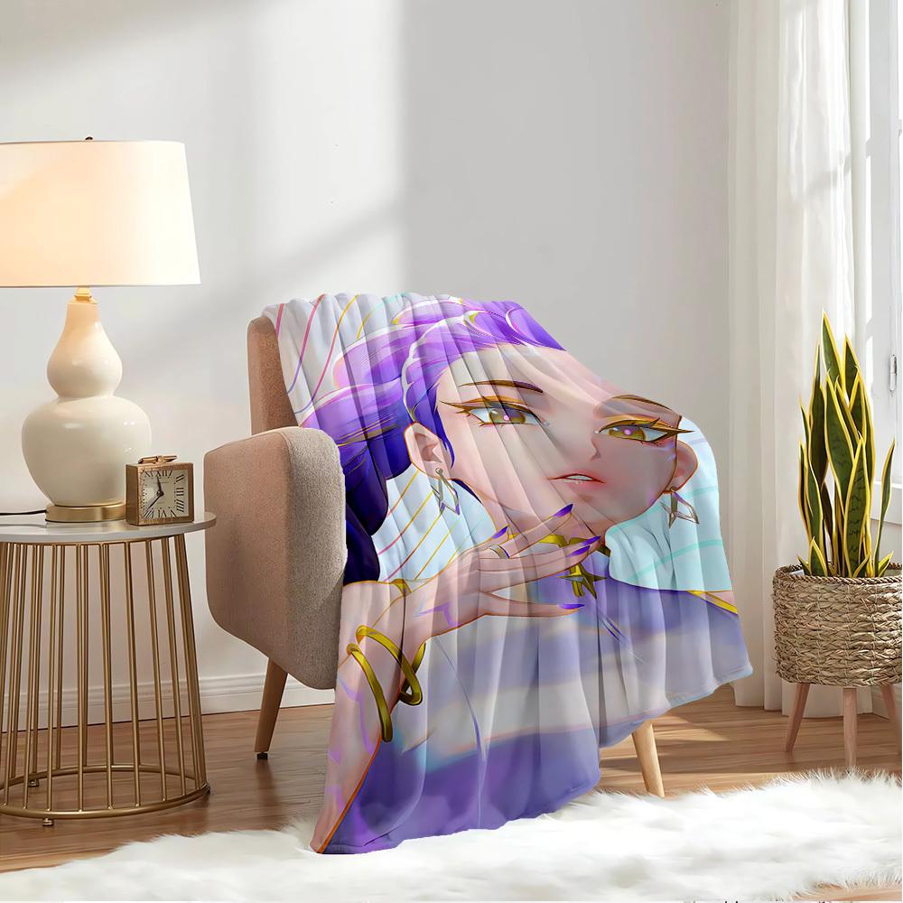 Gruppo di Ragazze Anime K-POP  Coperta Morbida Calda delle Quattro Stagioni  Copriletto Spesso a Maglia in Poliestere per Tutte le Stagioni per Letto, Campeggio, Viaggio  Regalo Perfetto
