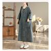 Plus Size Denim Dress Vintage Loose Long Maxi Dress Women Casual Cotton Dresses Autumn